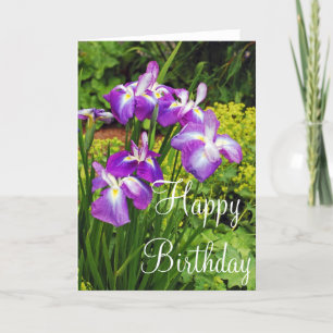 Fleurs d'iris violet carte de voeux