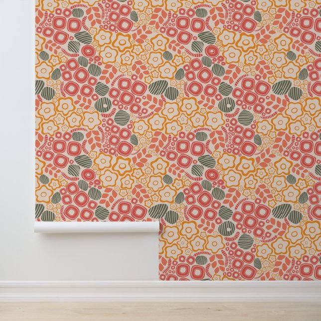 Fleurs Distantes Sur Un Papier Peint Arrière - pla (Application)