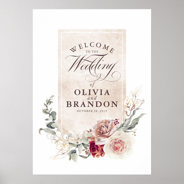 Fleurs d'ombre Terre Élégante Affiche de bienvenue (Devant)