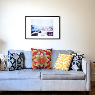 Fleurs d'or Jour de l'An chinois Oreiller