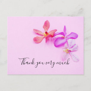 Fleurs d'orchidées sur Carte de remerciements arri