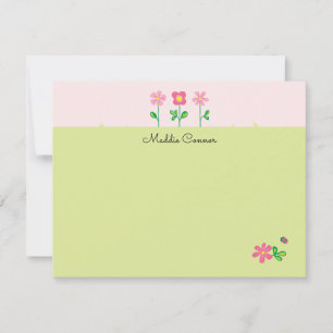 Fleurs douces en rose et carte à billets verts