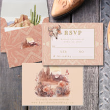 Fleurs du désert Carte RSVP Réponse du Mariage occ