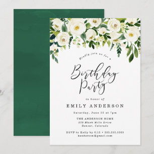 Fleurs du jardin   Invitation Floral Anniversaire