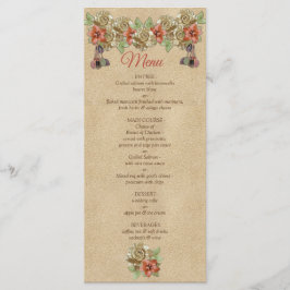 Fleurs en cuir sur le menu en daim crème