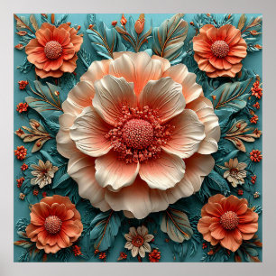 🌸 Fleurs en Papier de Corail Décoration Murale Fl