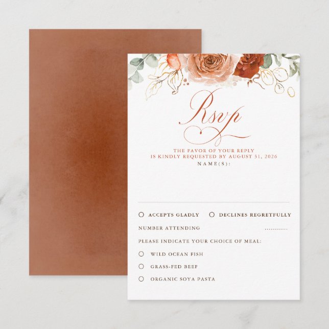 Fleurs en terre cuite Mariage RSVP (Devant / Derrière)