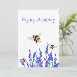 Fleurs et abeilles Carte d'anniversaire