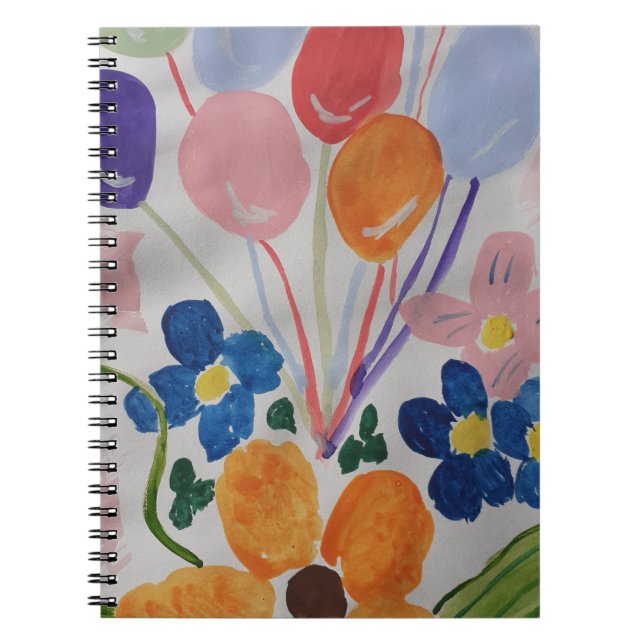 Fleurs et ballons Carnet spiral (Devant)