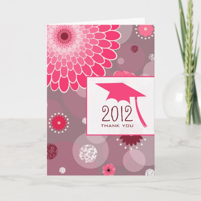 Fleurs et carte de remerciements d'obtention du (Devant)