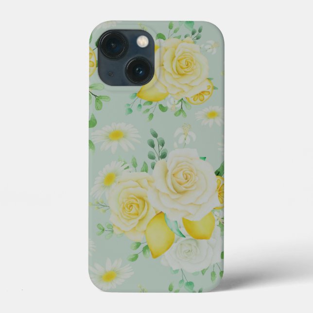 Fleurs Et Citrons Coque-Mate coque iphone (Verso)