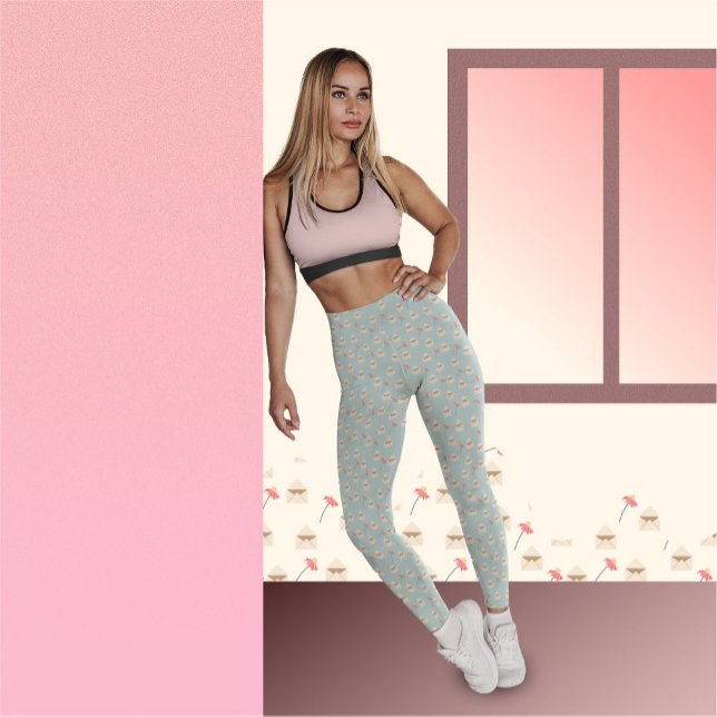 Fleurs et enveloppes Leggings Motifs (Créateur téléchargé)