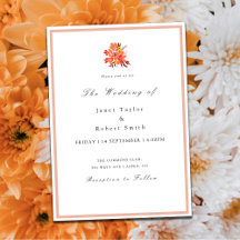 Fleurs et feuilles d'automne Faire-part de mariage