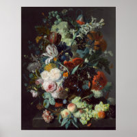 Fleurs et fruits - Jan van Huysum Poster des Beaux