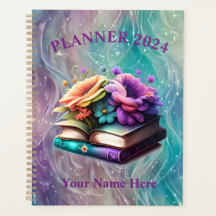 Fleurs et livres colorés