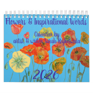 Fleurs et Mots Inspirants Calendrier d'Art 2026