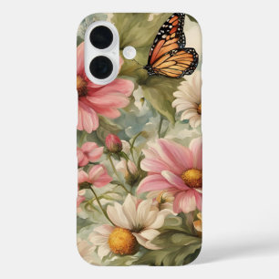 Fleurs et papillon travail d'art iPhone / coque ip