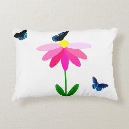 Fleurs et papillons Accent Coussin