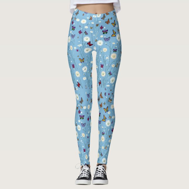 Fleurs et papillons leggings (Devant)