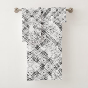 Fleurs et rayures monochromes chic