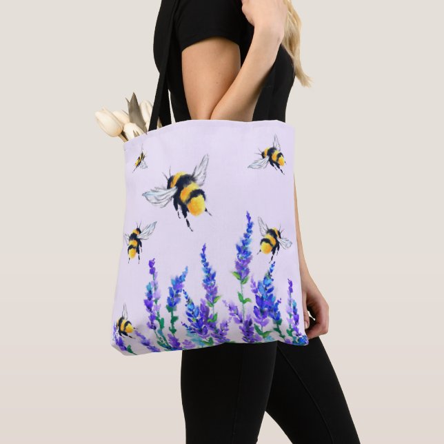 Fleurs et Sacs fourre-tout d'abeilles Printemps (De près)