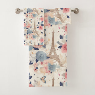 Fleurs et Tour Eiffel Paris Motif de voyage