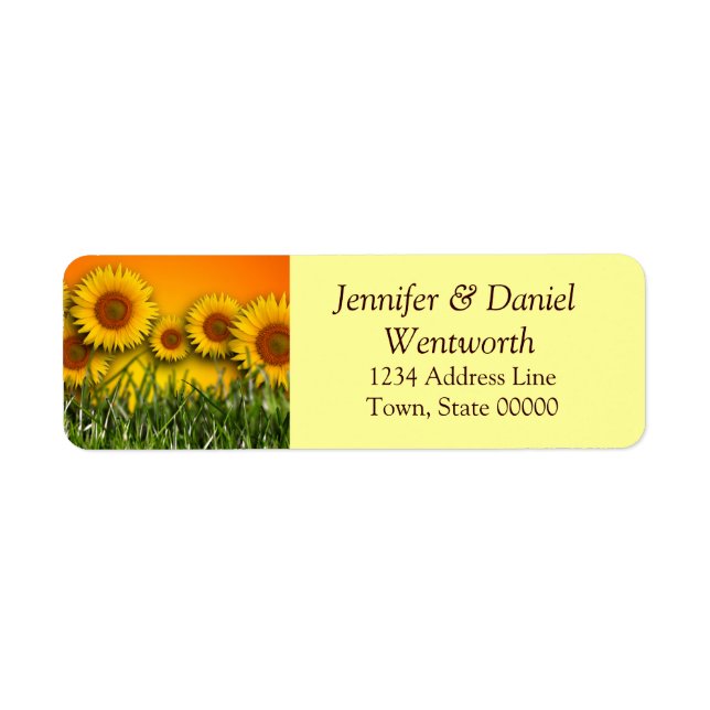 Fleurs Étiquettes de adresse tournesols (Devant)