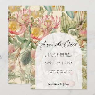 Fleurs exotiques tropicales enregistrer la carte d