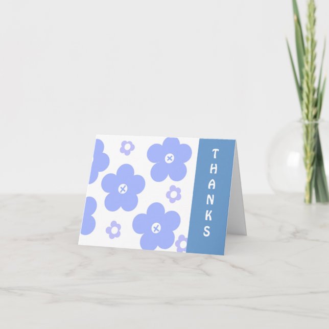 Fleurs Fantaisistes Bleues Merci (Devant)