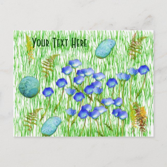 Fleurs Ferns Peinture Carte postale personnalisabl (Devant)