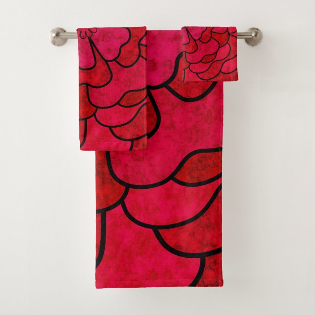 Fleurs florales abstraites sans couture couleur ro (En situation)