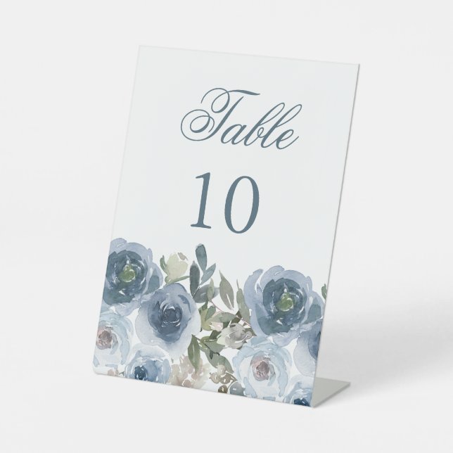 Fleurs florales bleues Numéros de tableau Signes M (Recto)