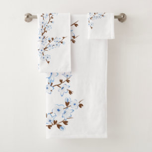 Fleurs florales de cerises Bleu blanc