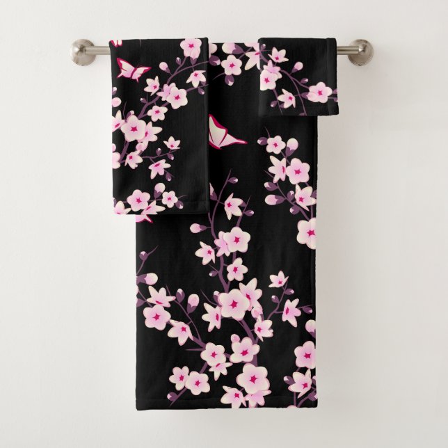 Fleurs florales de cerisier rose noir (En situation)