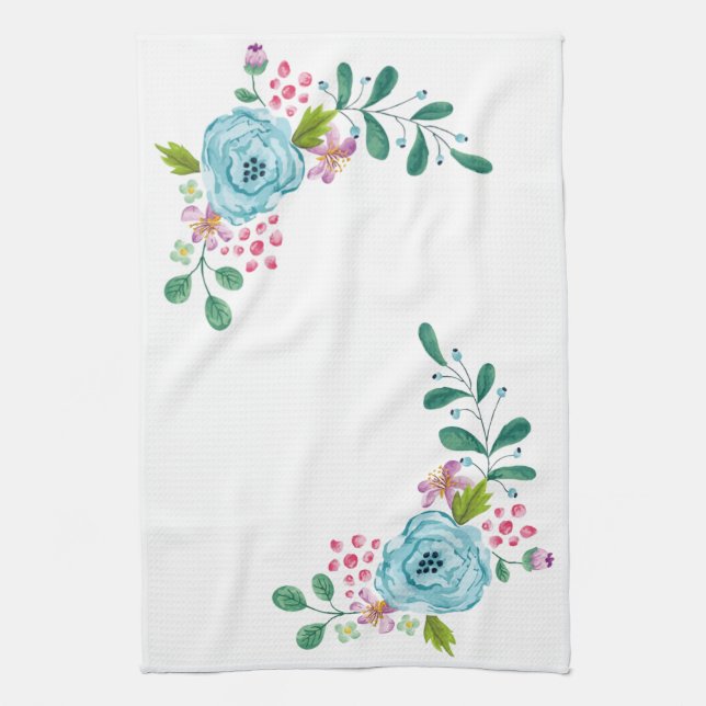 Fleurs florales Serviette de cuisine (Vertical)