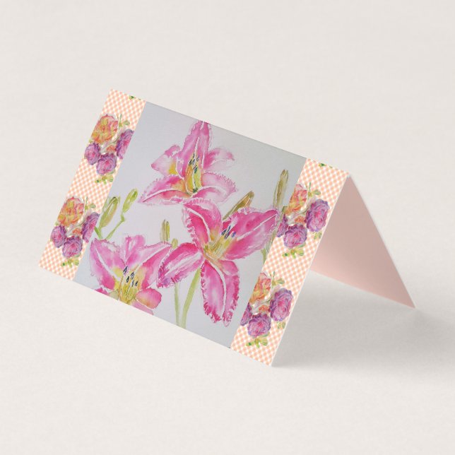 Fleurs florales Shabby Chic rose Lily En vichy Ros (Front)