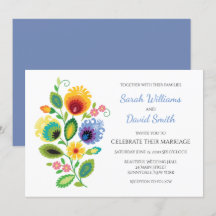 Fleurs folkloriques polonaises Faire-part de maria