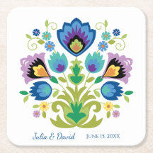 Fleurs folkloriques polonaises Sous-verre en papie