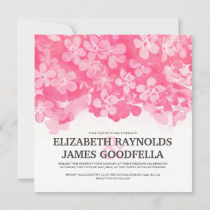 Fleurs Fuchsia Invitations de mariage