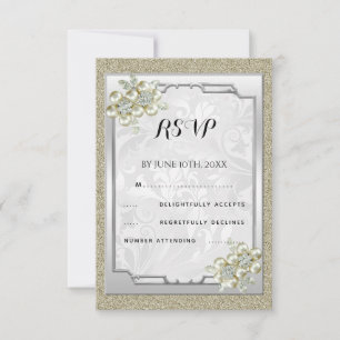 Fleurs Gem Cadre, Réponse Mariage Or & Argent