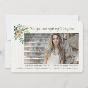 Fleurs gracieuses Invitation photo