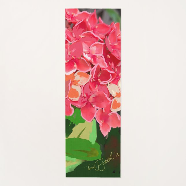 Fleurs hawaïennes roses au yoga ! Tapis (Devant)