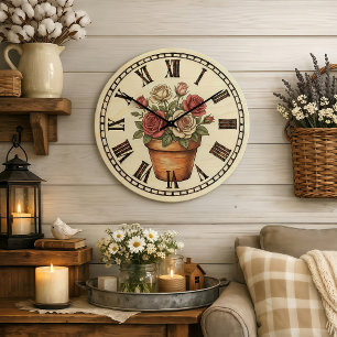 fleurs - Horloge murale