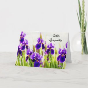 Fleurs Iris Violet Carte de Sympathie Florale