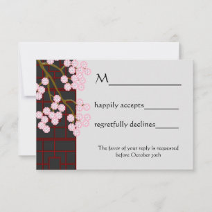 Fleurs japonaises et carte écran RSVP