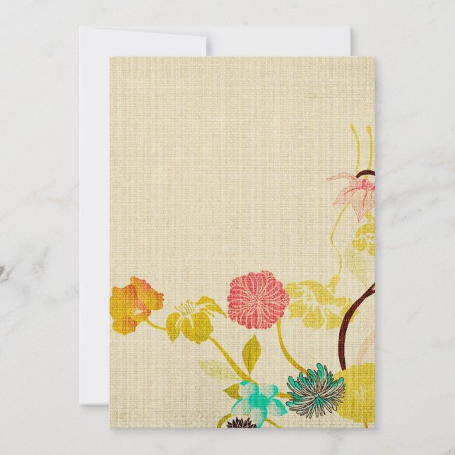 Fleurs japonaises vintage Invitation (Devant)