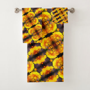 Fleurs Jaunes Au Soleil Abstrait Motif