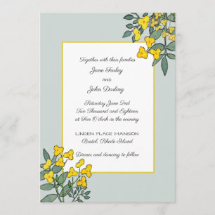 Fleurs jaunes avec invitation à l'accent de la men