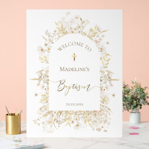 fleurs jaunes blanches Baptême bienvenue