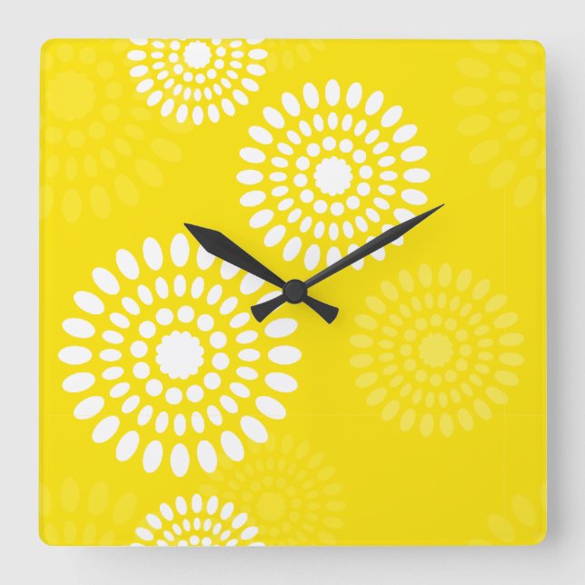 Fleurs jaunes en été Horloge murale (Recto)